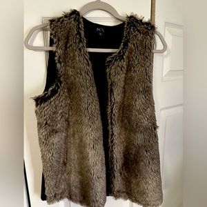 Brown faux fur vest